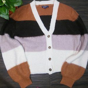 Freshman 1996 V-Neck Multi Color Cardigan NWOT